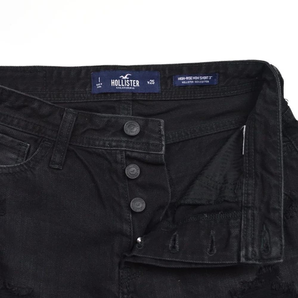 Hollister Hi-Rise Mom Shorts Black 3" - 1/25 - Picture 5 of 6